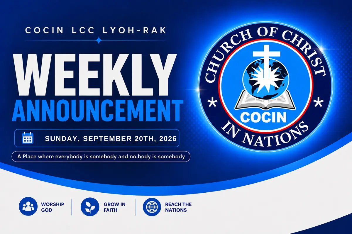 Church Announcements & Updates Date: 20/9/2026